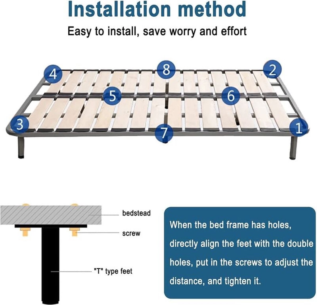 Bed frame support leg - bed legs - box spring legs - 2 pieces - 18 to 33 cm - iron - gray - adjustable furniture leg - retractable - for slatted bases