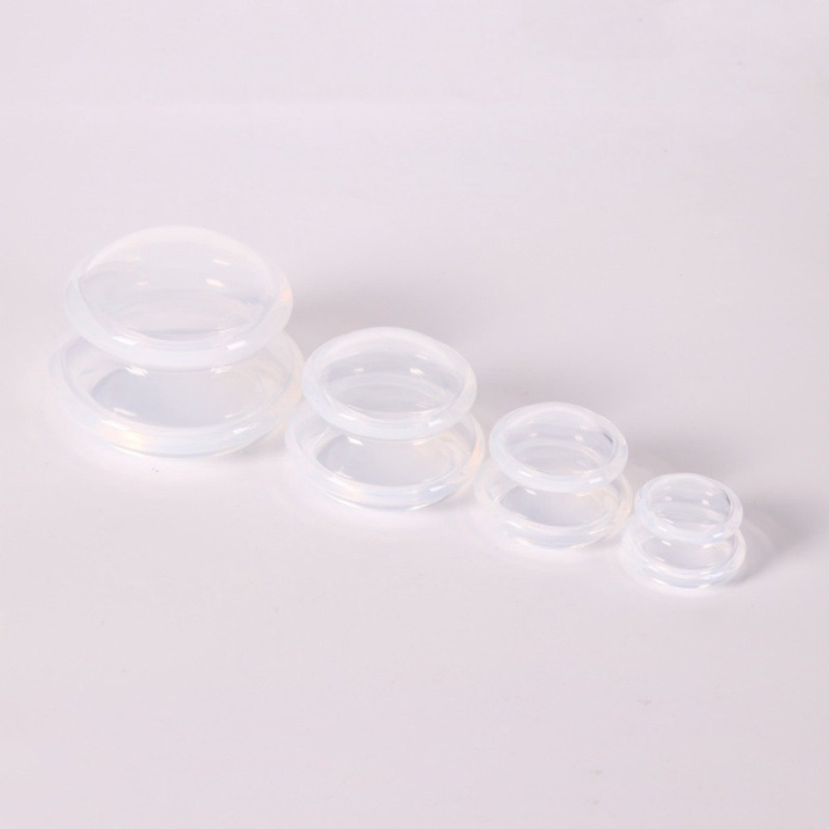 4 pieces silicone cups - Cupping cups - Cupping Set - Cellulite Cups - Cupping For Cellulite - vacuum cup - For reducing cellulite anti-aging relieves pain and joints for buttocks, neck, body - Transparent