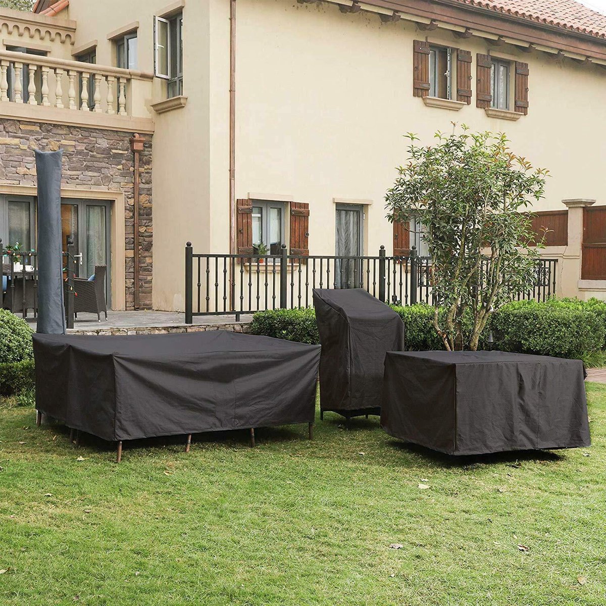 Garden furniture cover - waterproof - durable - 210D Oxford cloth - 240*140*90cm - black - outdoor - Protective cover for garden table and chair - Dustproof and waterproof