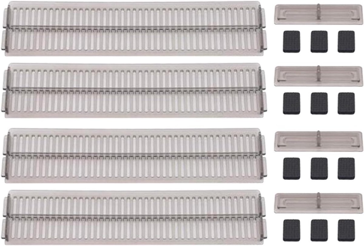 Drawer divider - 4 pieces - Drawer divider - Drawer organizer - Adjustable/extendable (27.5-51 cm) - For Clothes/Kitchen/Bathroom/Wardrobe - Transparent Black - Plastic Drawer divider - 4 pieces - Drawer divider - Drawer organizer - Adjustable/extendable (27.5-51 cm) - For Clothes/Kitchen/Bathroom/Wardrobe - Transparent Black - Plastic