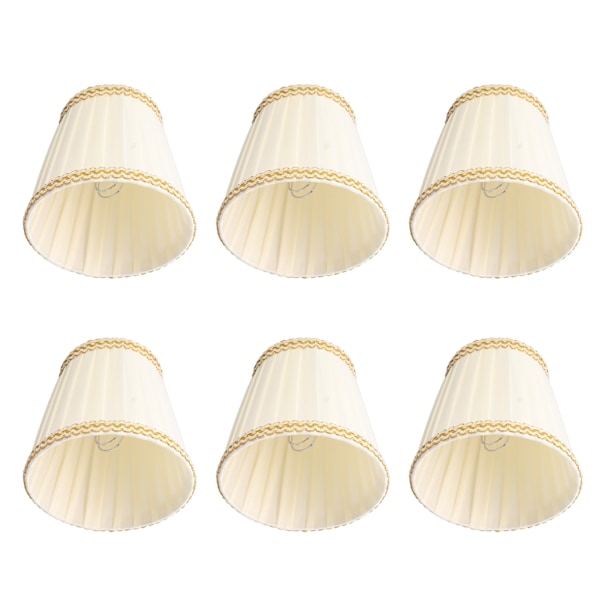 6pcs Fabric Drum Lamp Shades Clip-On Compatible with Chandeliers Light Bulbs Lighting Accessories
