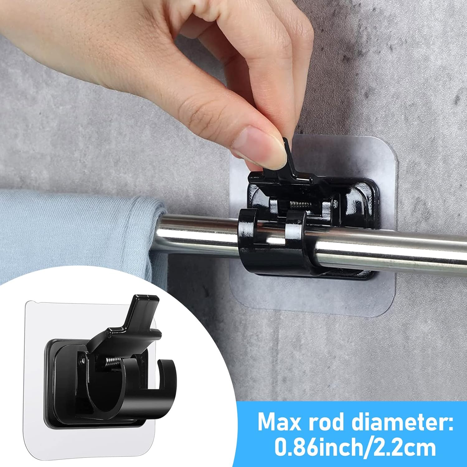 6 pcs Self-Adhesive Curtain Rod Holders