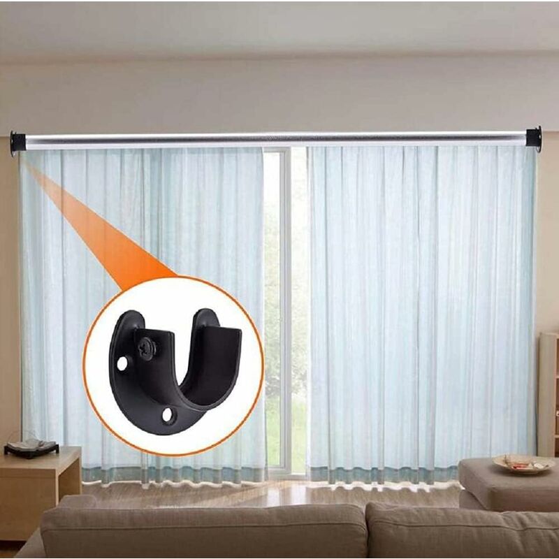 Wall Mounted Clothes Rod Holder for 1.26 Inch Diameter