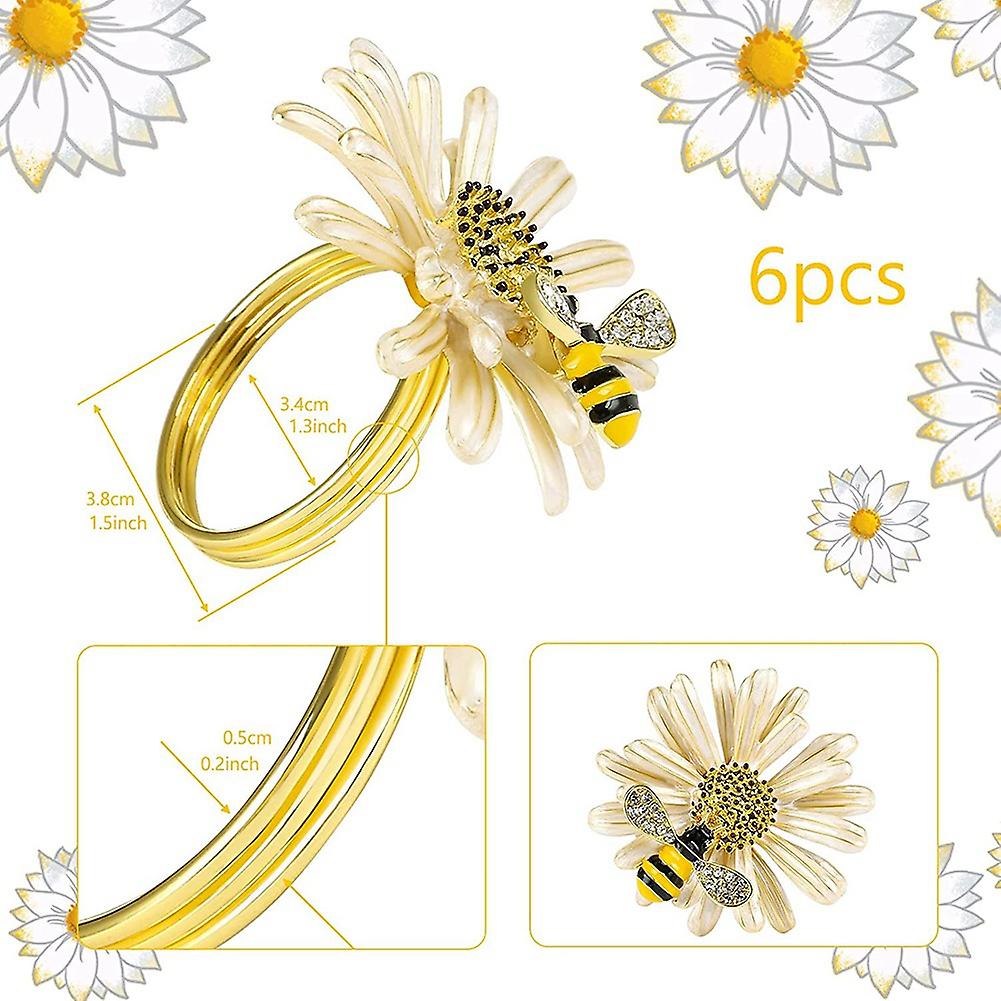 Set of 12 Daisies and Sunflowers Napkin Rings