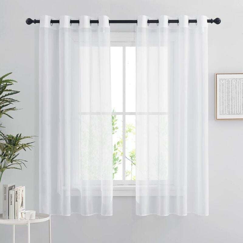 White Sheer Curtains Set of 2 132x160 cm Organza Tulle Eyelets Transparent Light Filter for Bedroom Kitchen White Sheer Curtains Set of 2 132x160 cm Organza Tulle Eyelets Transparent Light Filter for Bedroom Kitchen