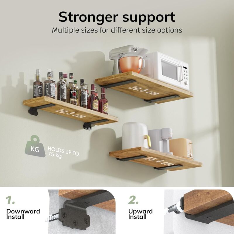 6-pack 10cm Floating Shelf Brackets