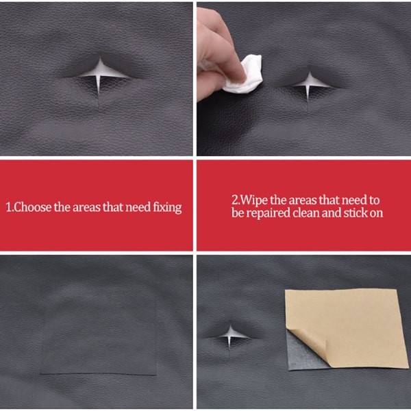 Leather Repair Patch Self-Adhesive Sofa Fix Red 35x137cm