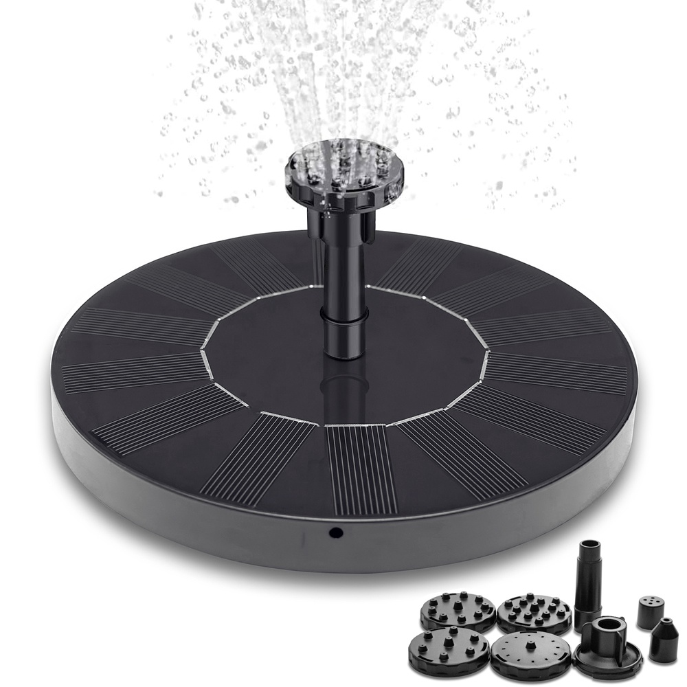 Solar Fountain 16cm Black Water Pump with Solar Panel Compatible with Garden Decor