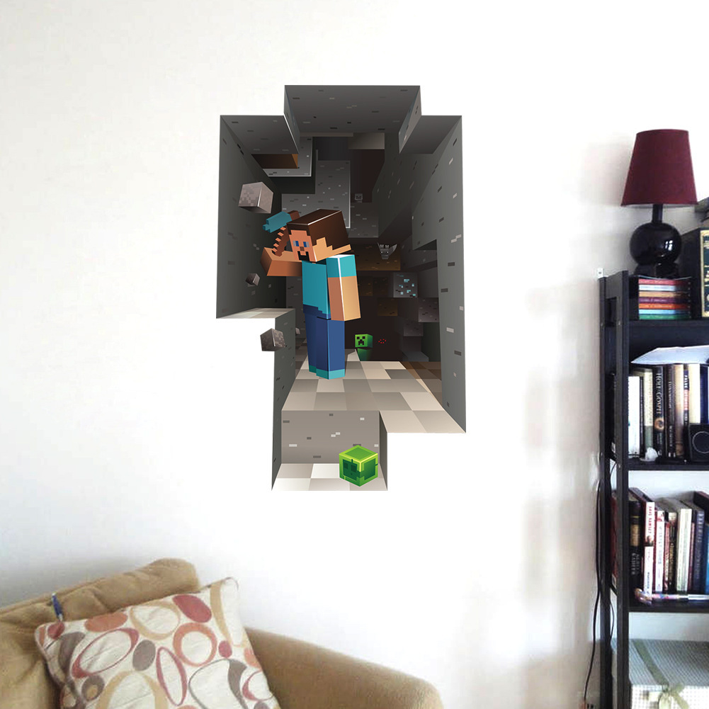 Minecraft Giant Scale Cartoon Wall Stickers 2-Pack for Kids Room Decor Minecraft Giant Scale Cartoon Wall Stickers 2-Pack for Kids Room Decor