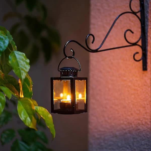 Black Candle Lanterns 6-Pack Vintage Style Indoor Outdoor Hanging Garden Lanterns for Tealights