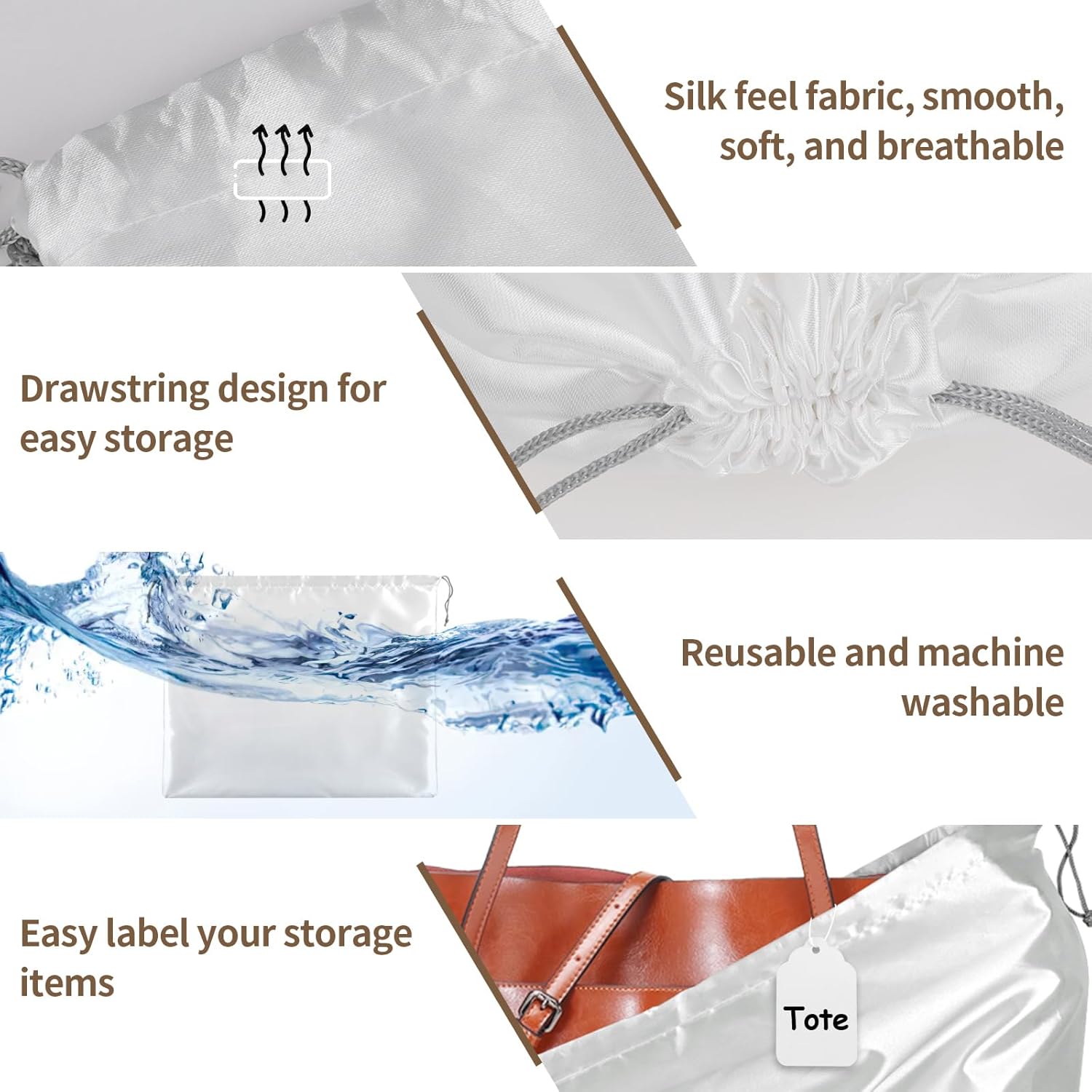 4 Pack Dust Bags for Handbags