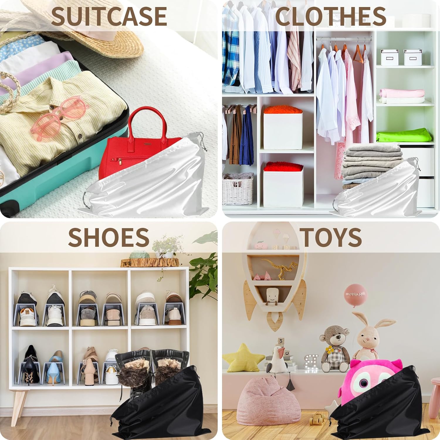 4 Pack Dust Bags for Handbags