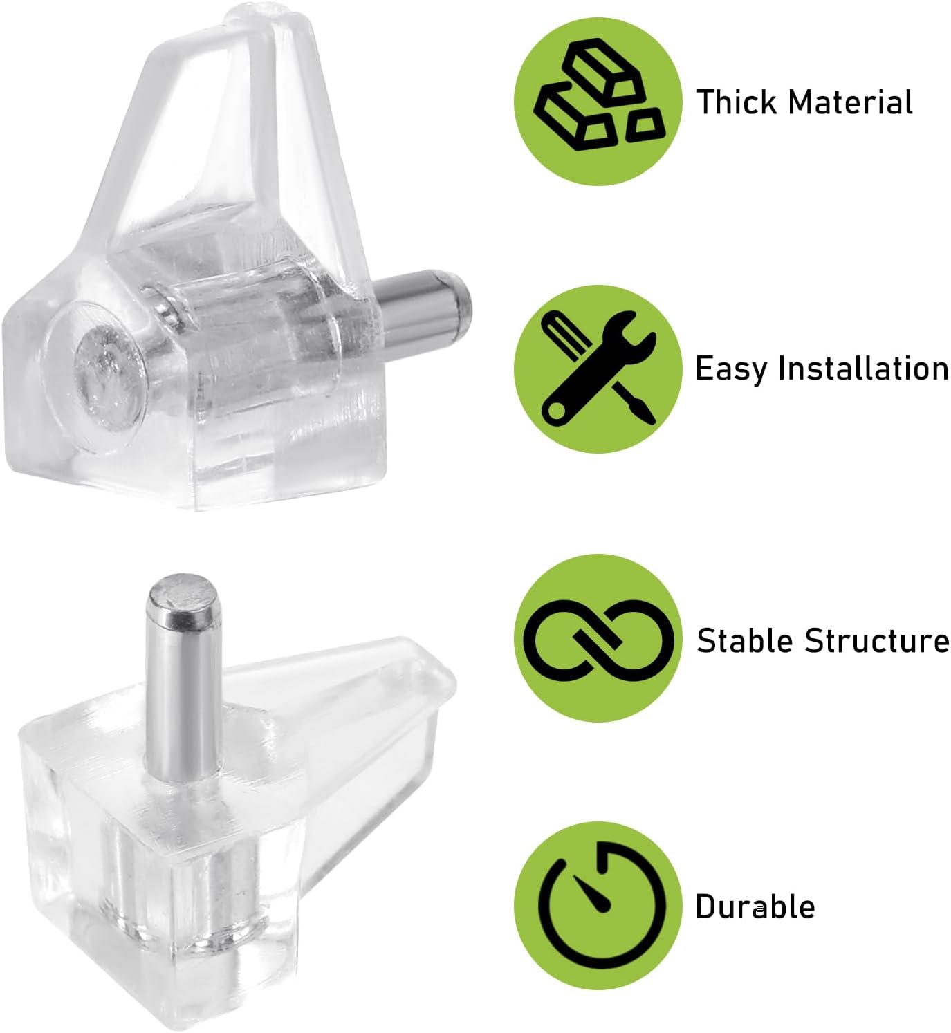 1/8 Inch (3mm) Shelf Support Peg Shelf Pegs Clear Plastic Cabinet Shelf Pins Shelf Holder Pins Replacement Pegs Furniture Shelves Holder Pegs for Kitchen Furniture Cabinet Bookcase