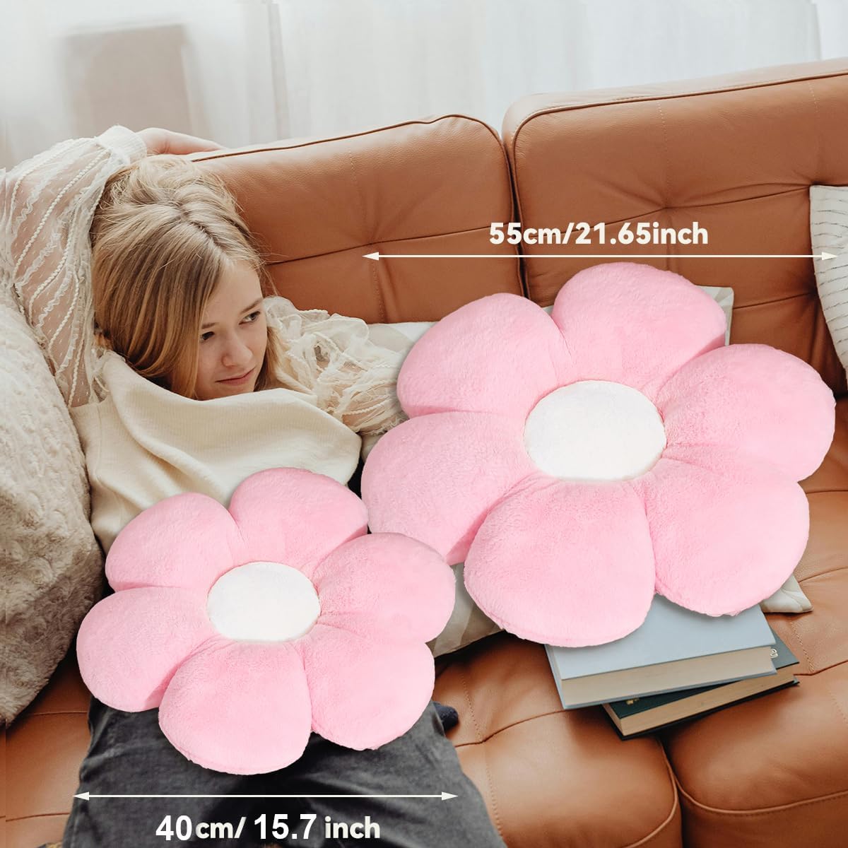 Green Flower Pillow-Daisy Pillows Decorative Throw Pillows
