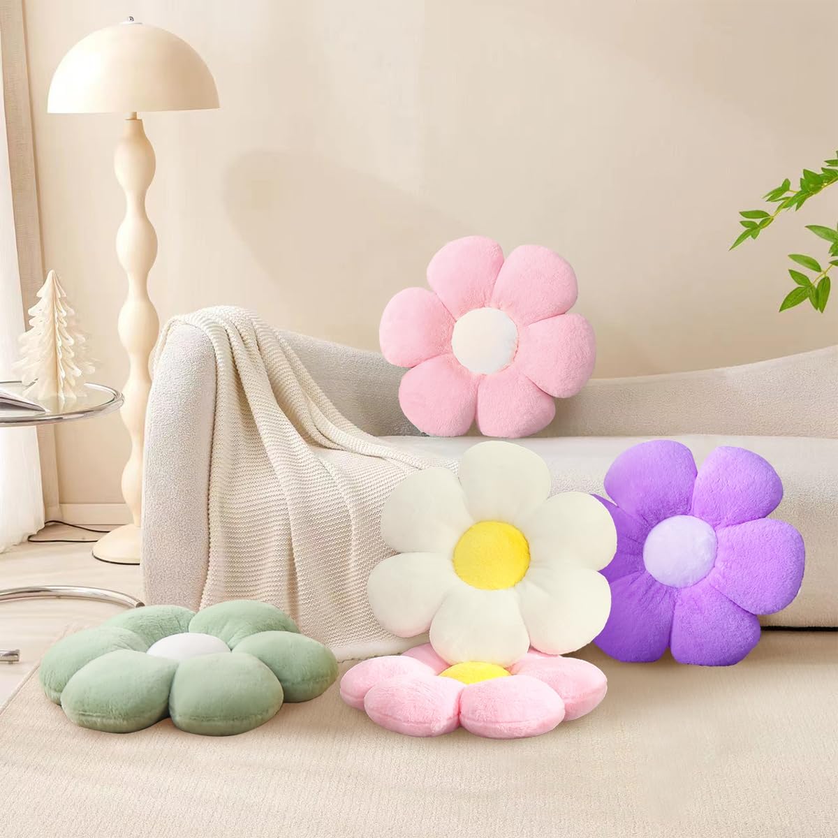 Green Flower Pillow-Daisy Pillows Decorative Throw Pillows