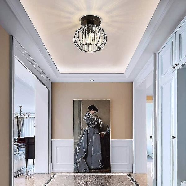 Modern Crystal Ceiling Light E27 LED Chandelier Compatible with Philips