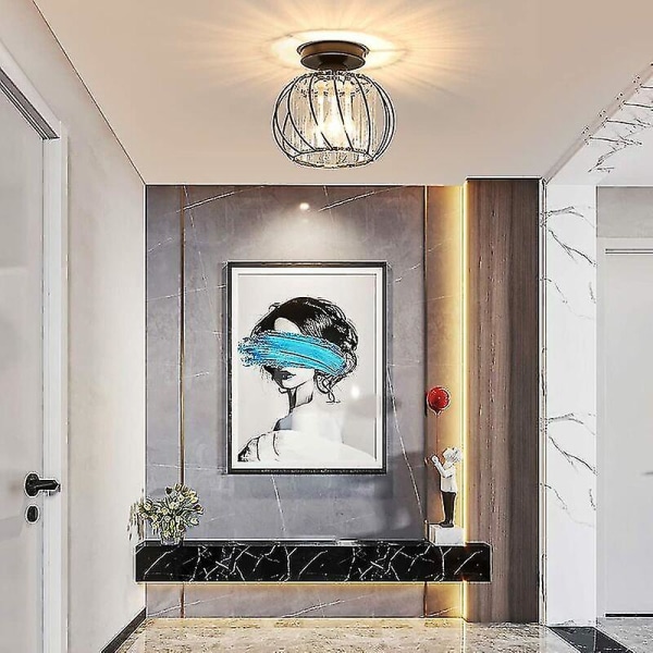 Modern Crystal Ceiling Light E27 LED Chandelier Compatible with Philips
