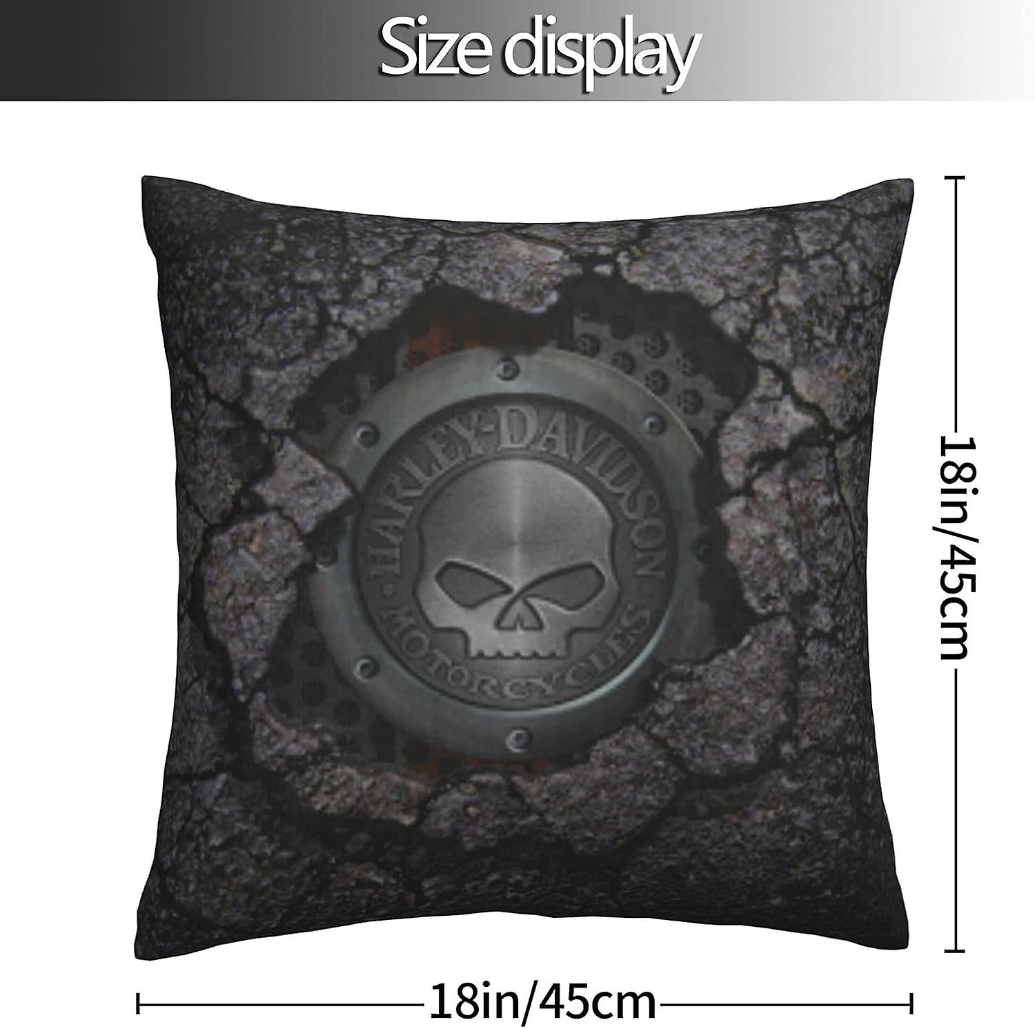 Harley Davidson Decorative Pillowcase H-400 Soft Warm Cover Compatible with Bed Sofa Outdoor Cushions