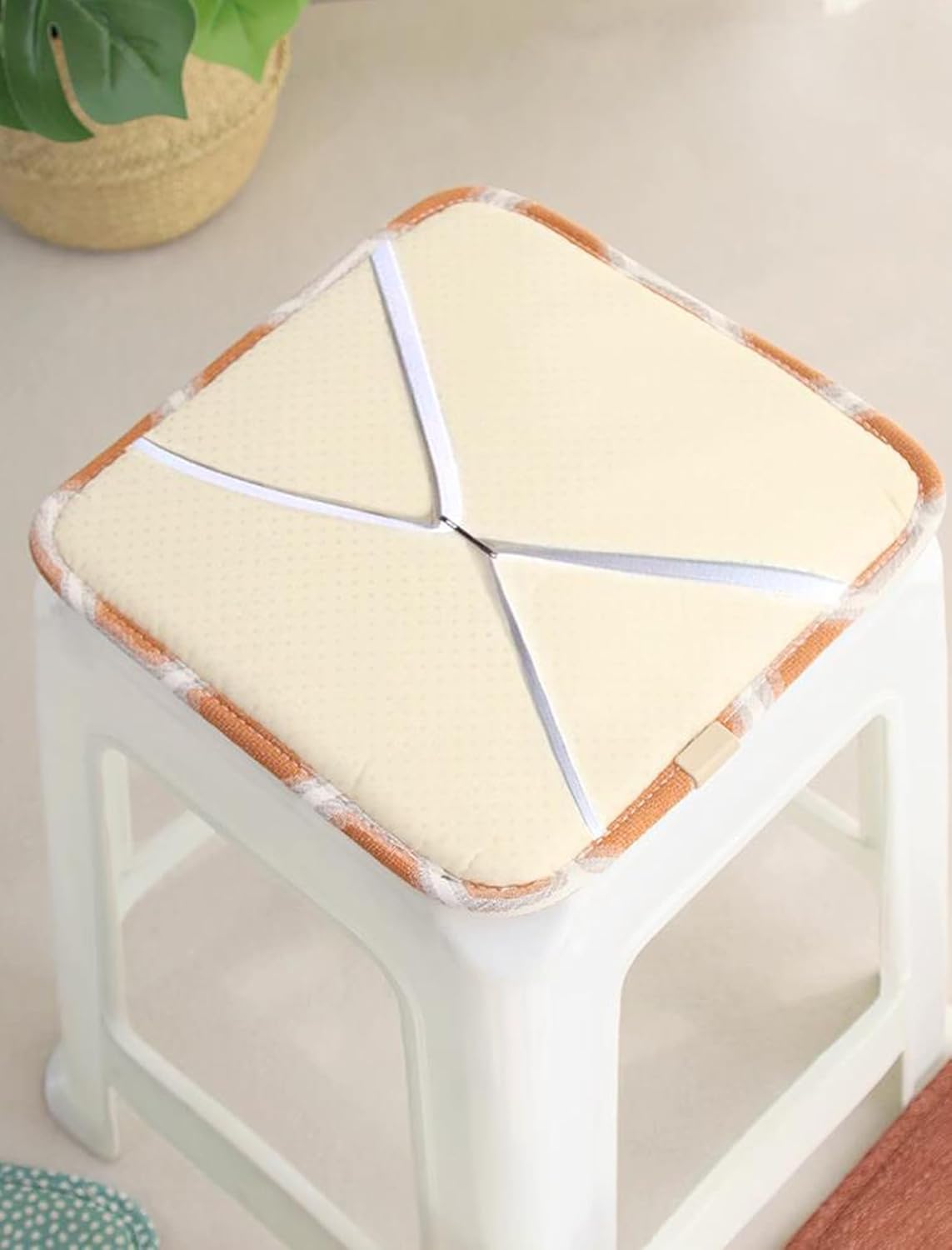 Square Bar Stool Seat Cushion with Ties 12 x 12 Inch Breathable Stool Cushion Cover Barstool Cushion Seat Pad Set of 2 (12x12 inch