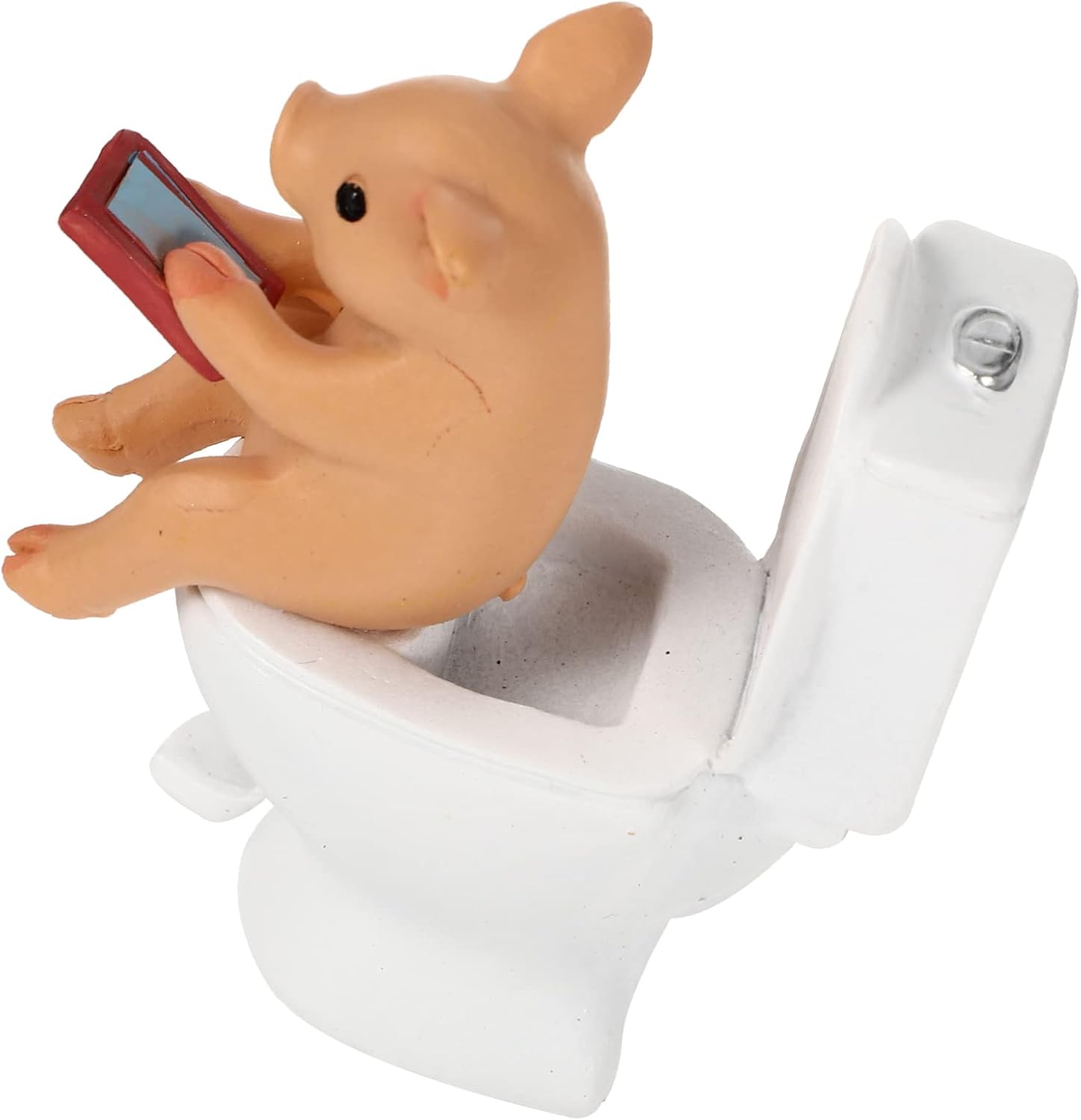 Cabilock Mini Resin Cute Pig Figurines Texting On Toilet Statue Cabilock Mini Resin Cute Pig Figurines Texting On Toilet Statue