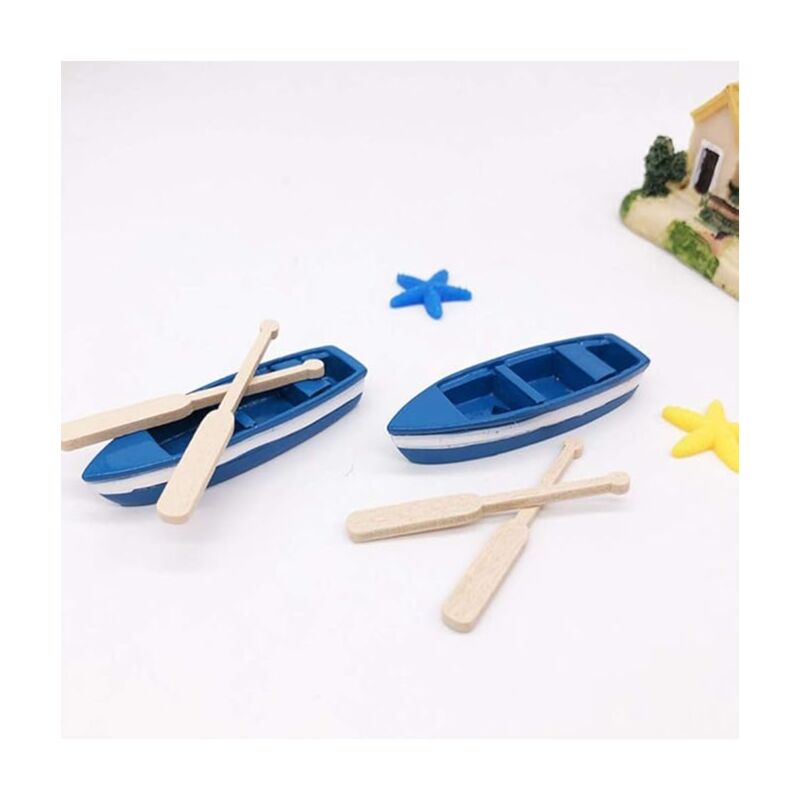 Miniature Dollhouse Rowing Boat with Oars