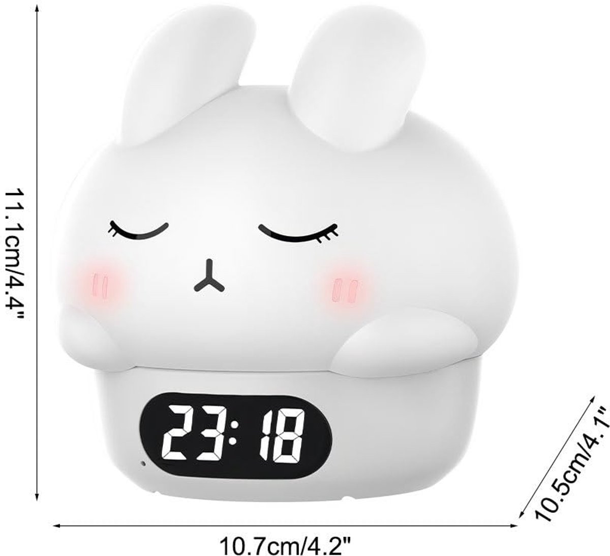 Children%27s Night Light - Table Lamp for Bedroom - Cute Rabbit Shape - Cartoon Bedside Lamp - Baby Night Light (White)