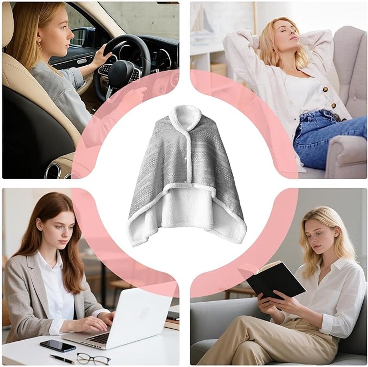Scarf - Blanket - Warm Scarf - Soft and Lightweight - Comfortable and Breathable - Suitable for Daily Use - Ideal for Warm Scarves and Blankets for Women and Girls at Home(Grey)