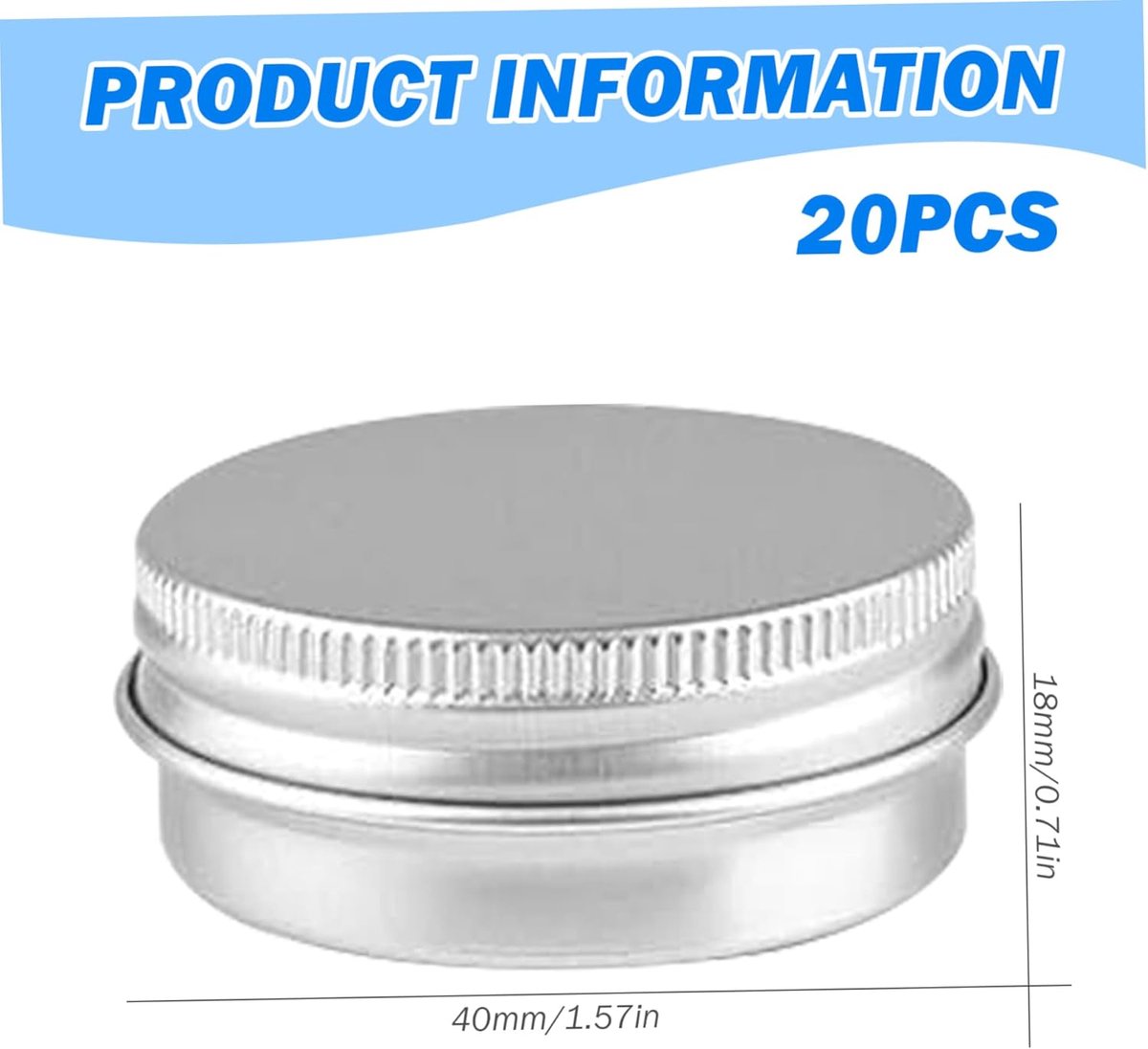 Small Tins with Lids - Pack of 20 - Dispensing Containers - 20ml Reusable Aluminum Tins and Refillable Small Tins with Screw Cap