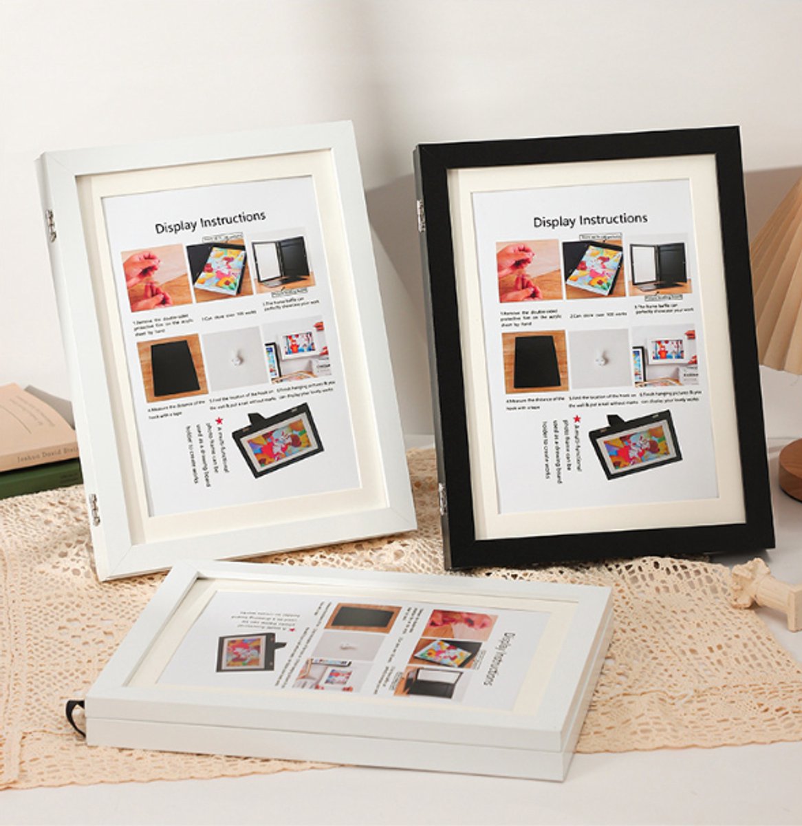 Interchangeable frame - children%27s drawing - Interchangeable frame A4 - Children%27s artwork - children%27s drawings interchangeable frame - Photo frame Poster frame Wall frame - Gift - Black