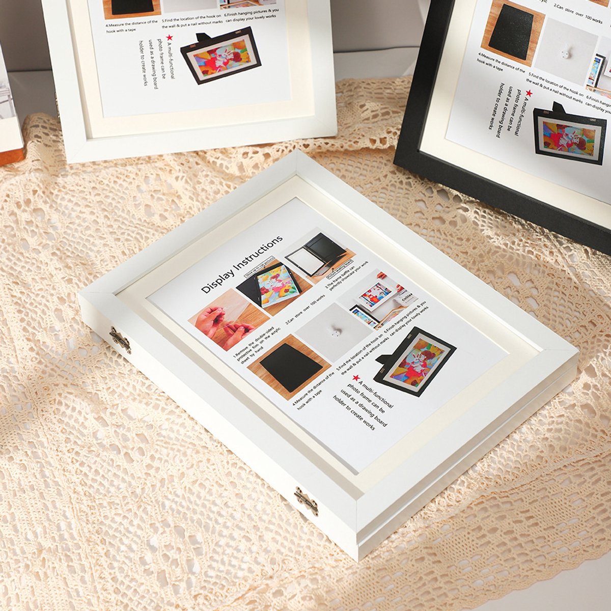 Interchangeable frame - children%27s drawing - Interchangeable frame A4 - Children%27s artwork - children%27s drawings interchangeable frame - Photo frame Poster frame Wall frame - Gift - Natural wood color
