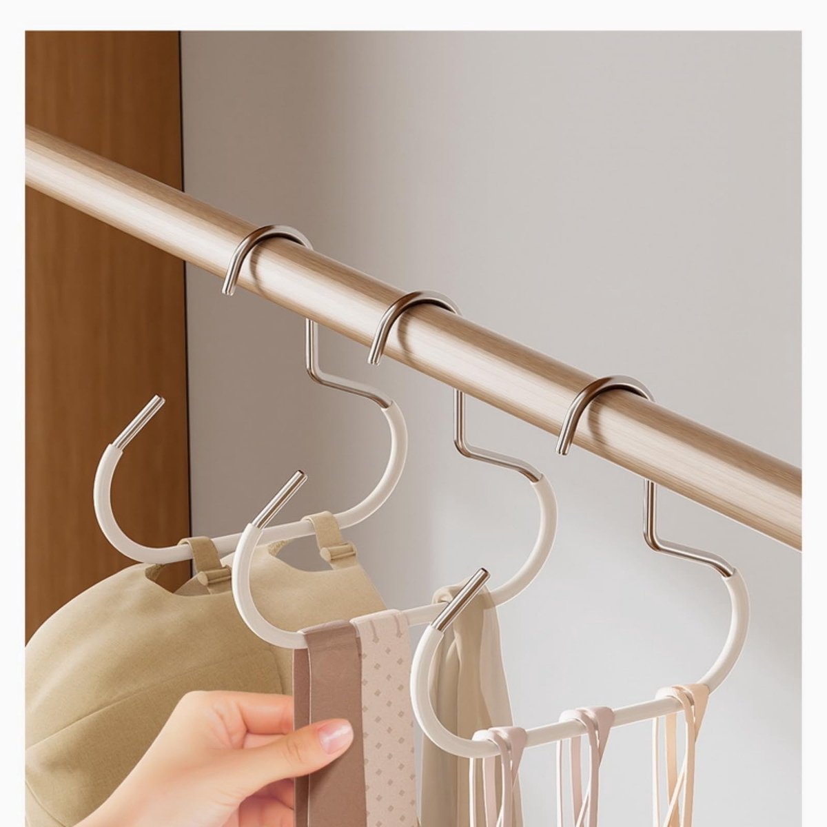 10-pack - Non-slip - Space-saving - Storage rack - Wardrobe belt/scarf hooks - Suitable for displaying hats