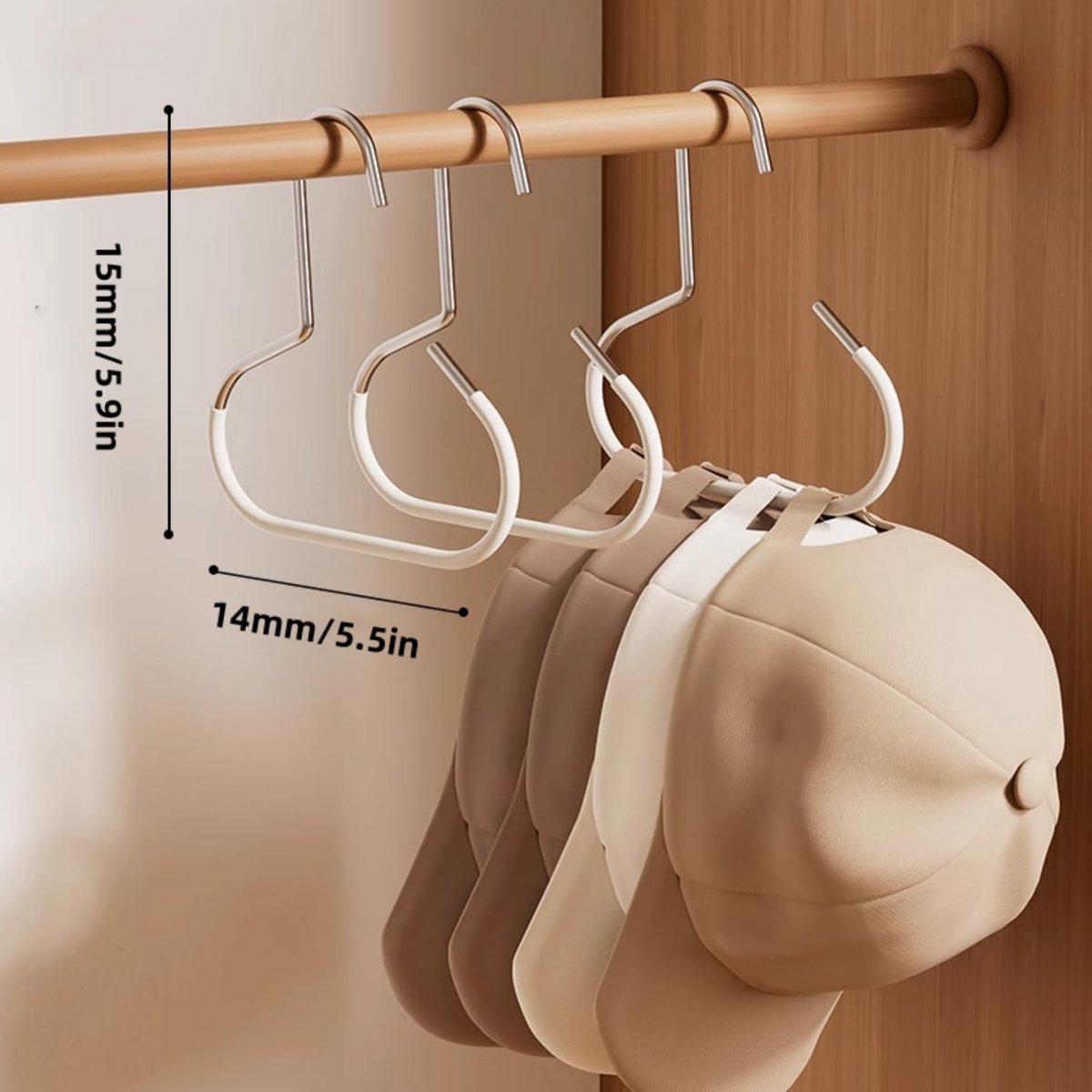10-pack - Non-slip - Space-saving - Storage rack - Wardrobe belt/scarf hooks - Suitable for displaying hats