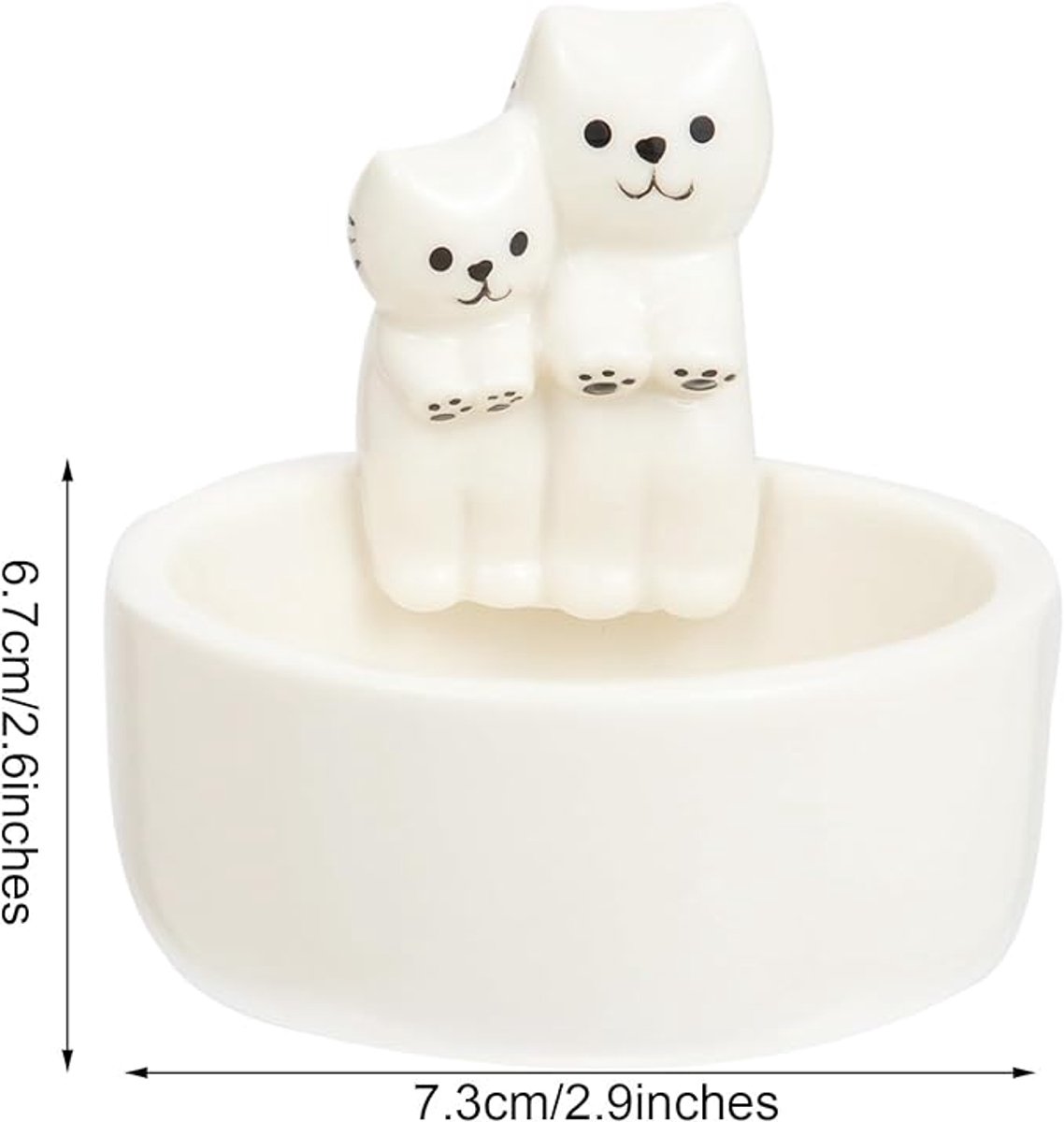 Candle Holder - 1 Piece Cartoon Cat Candle Holder - White Handmade Ceramic Candle Holder - Tea Candle Holder - Decorative Candle Holder - A Gift for Spending Warm Moments with Your Loved One - A Gift for Your Lover or Friend