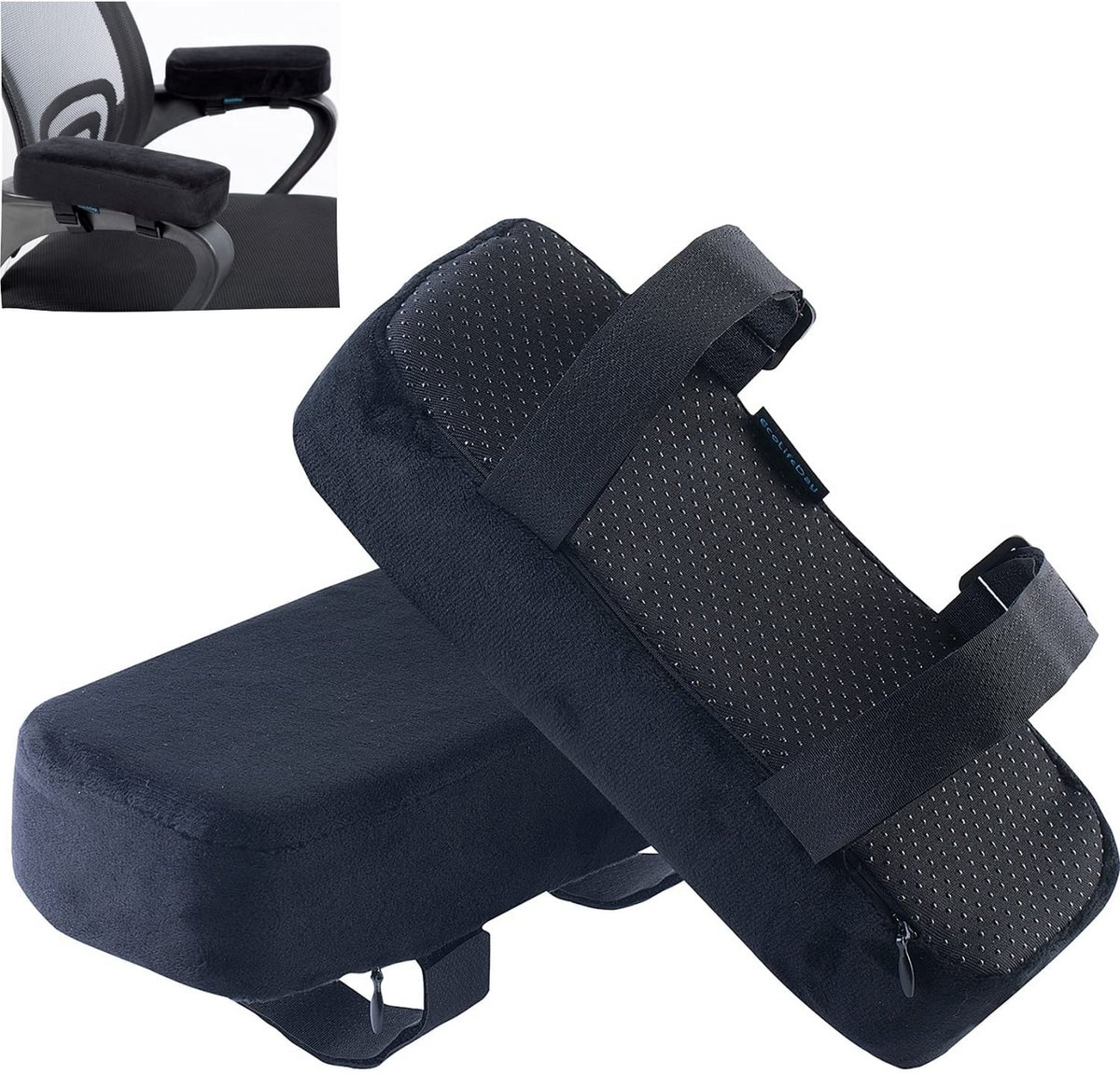 Armrests for chairs - Elbow pads - Armrests for office chairs - Gaming chair - with memory foam armrests - 5 cm thick - Set of 2 (black) Armrests for chairs - Elbow pads - Armrests for office chairs - Gaming chair - with memory foam armrests - 5 cm thick - Set of 2 (black)