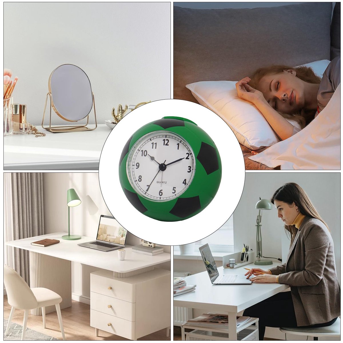 Football Alarm Clock - Silent - Non-ticking Desk Clock