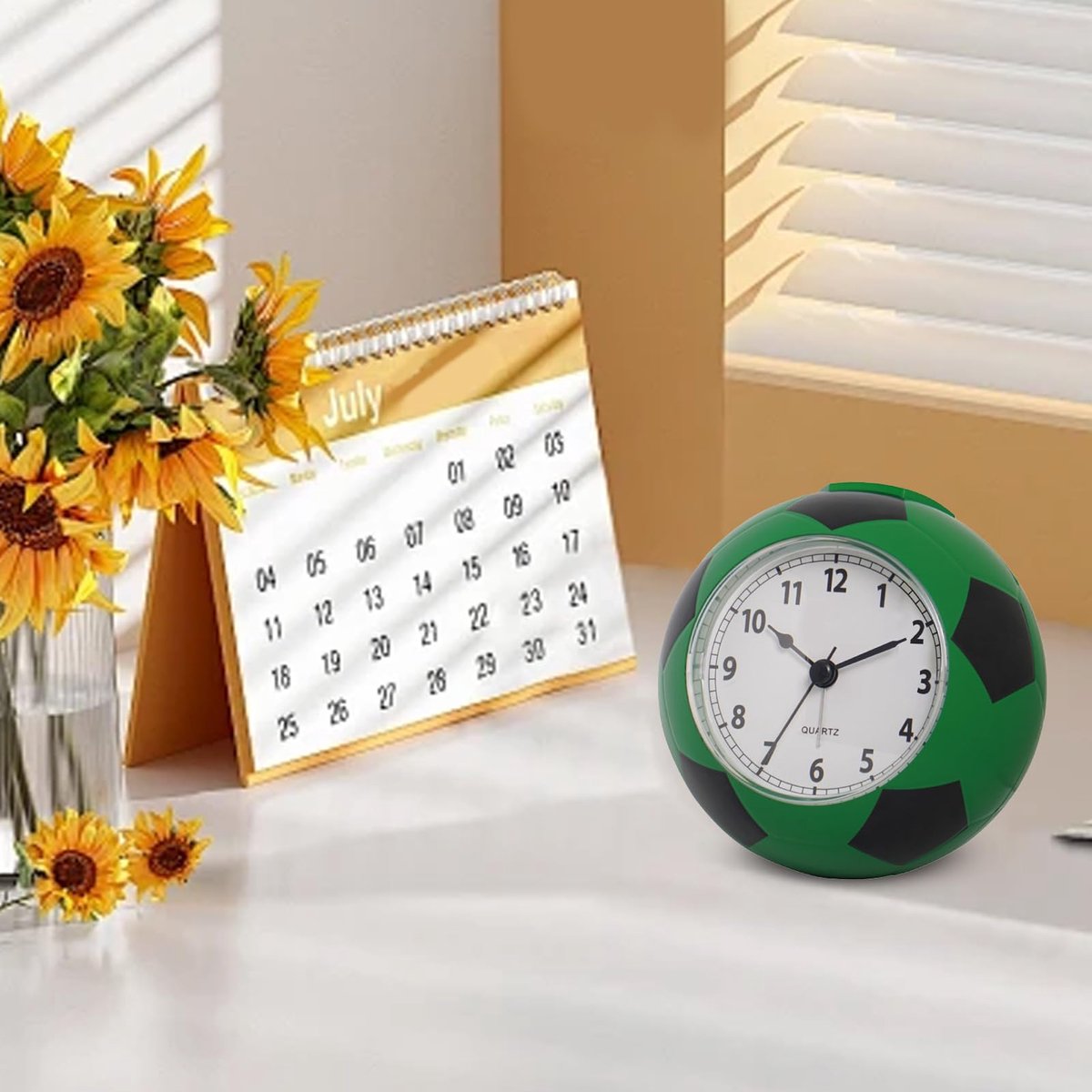 Football Alarm Clock - Silent - Non-ticking Desk Clock