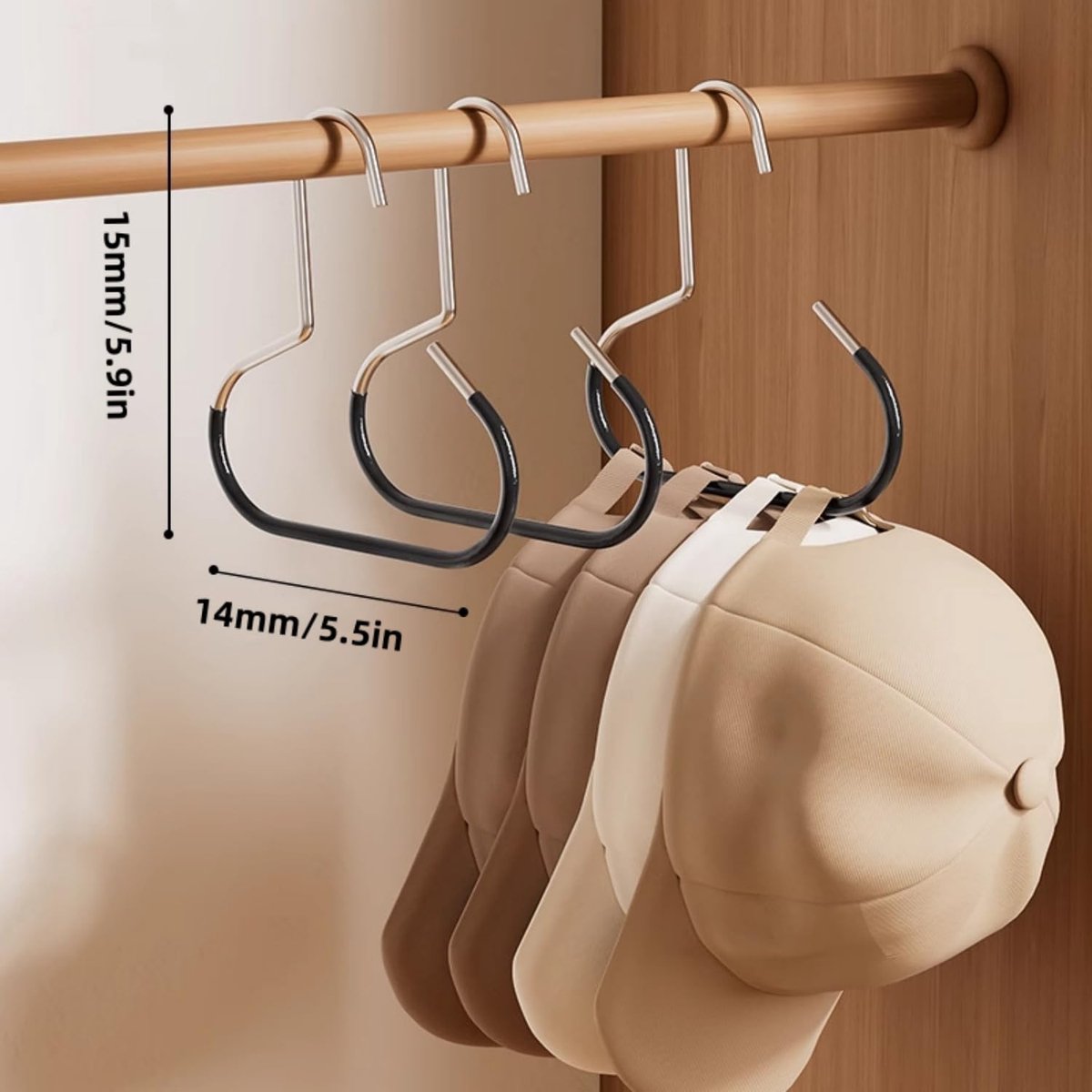 10-pack - Non-slip - Space-saving - Storage rack - Wardrobe belt/scarf hooks - Suitable for displaying hats