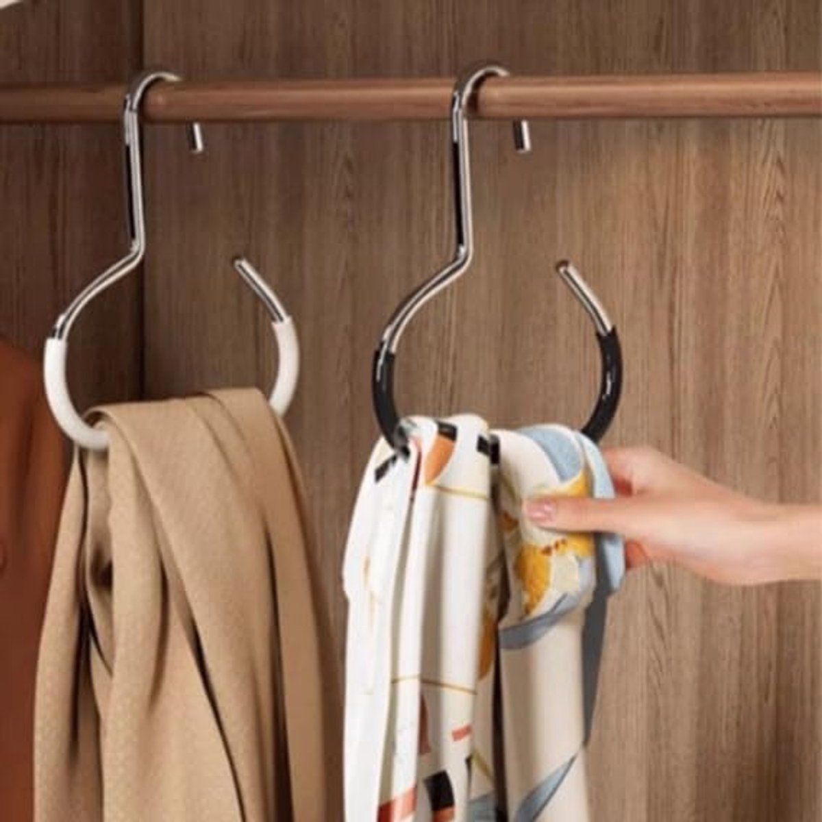 10-pack - Non-slip - Space-saving - Storage rack - Wardrobe belt/scarf hooks - Suitable for displaying hats