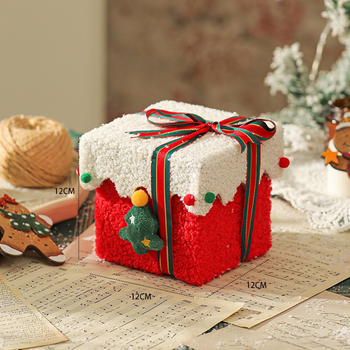 Gift Boxes - Packaging Boxes - Gift Boxes with Lids - Gift Boxes with Colorful Ribbons - Velvet Gift Boxes - Gift Boxes for Storage - Empty Gift Boxes - Home Decoration (Style C)