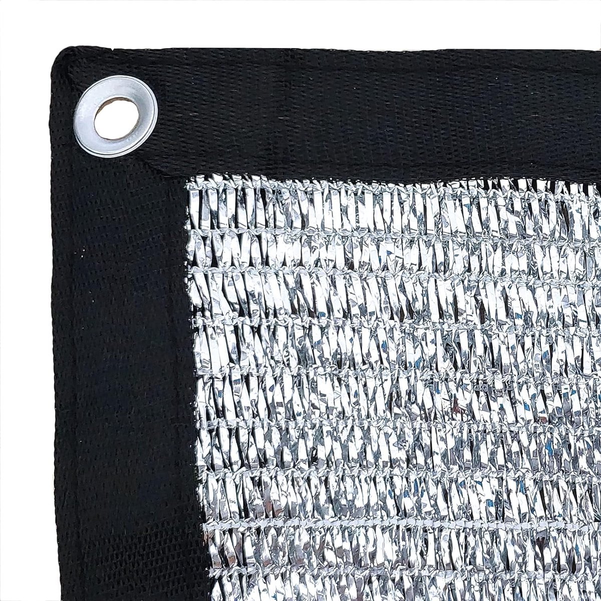 Reflective Aluminum Curtain Net with Eyelets - Sun Protection Cover - 6.5 ft x 6 ft