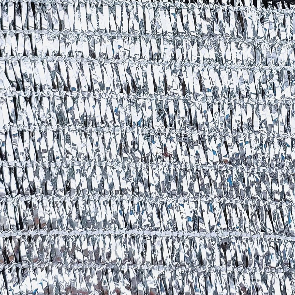Reflective Aluminum Curtain Net with Eyelets - Sun Protection Cover - 6.5 ft x 6 ft