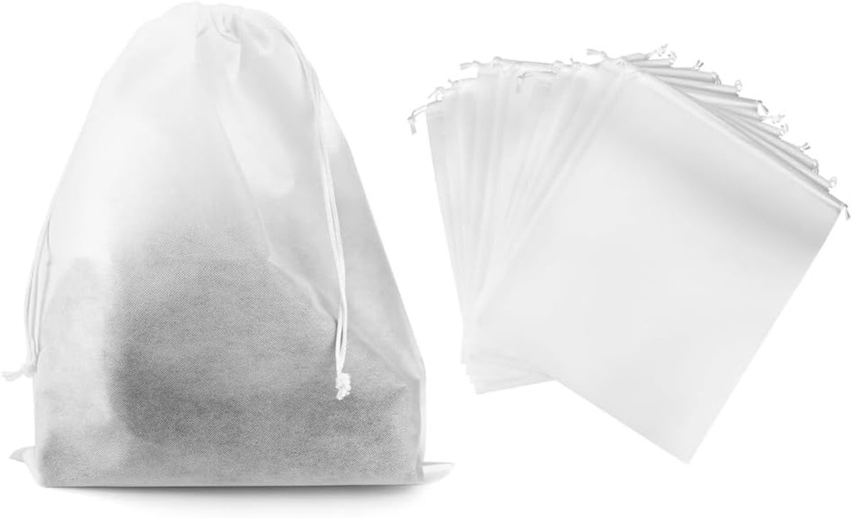 Drawstring Dust Cover - 6-Piece Breathable Non-Woven Large Size Storage Bag - For Handbags
