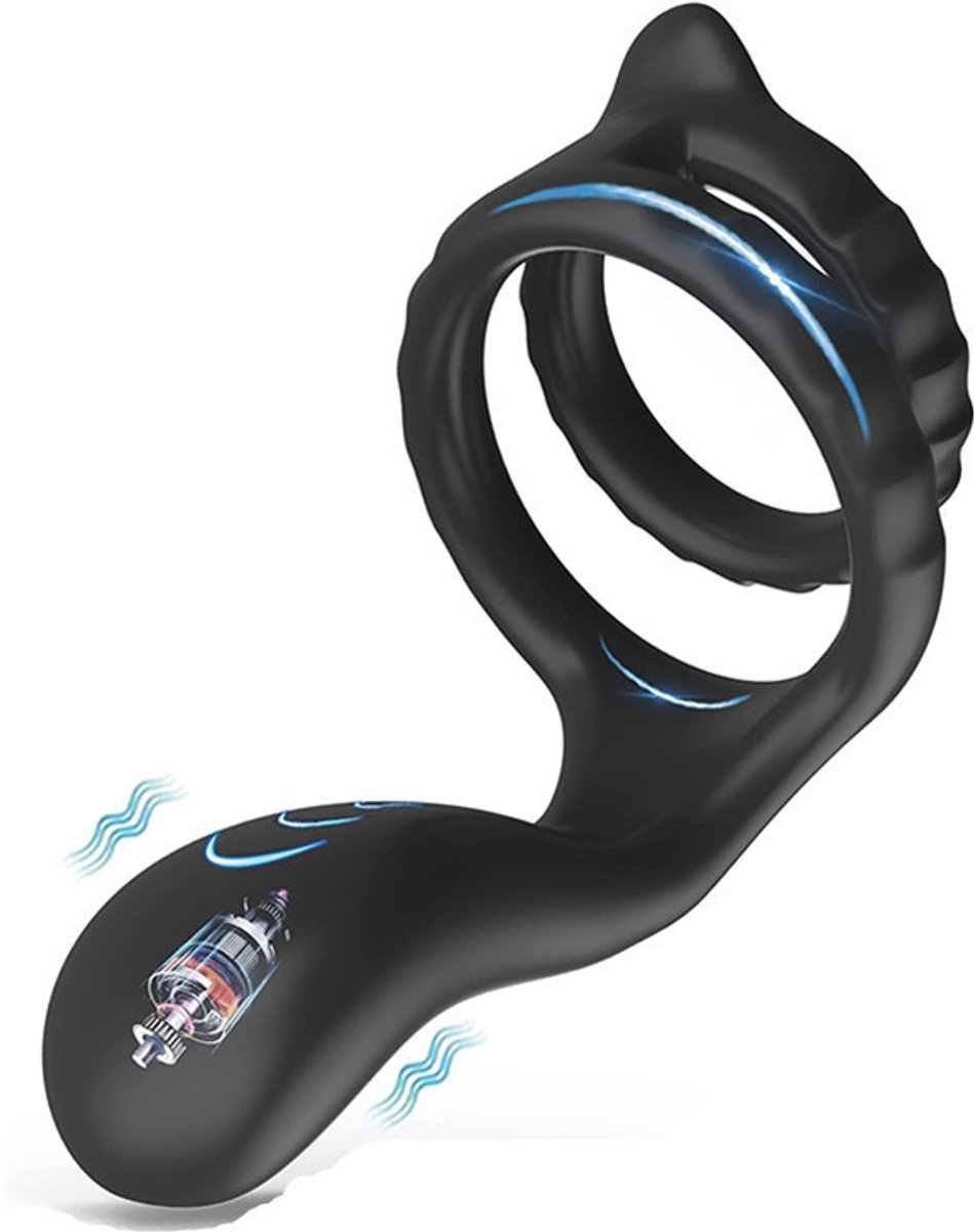 Vibrating Cock Ring - Silicone Penis Ring - Sex Toys for Couples - Sex Toys for Men and Couples - Silicone Penis Ring and Ball Stretcher Sex Toys for Men Self-Jerking Off