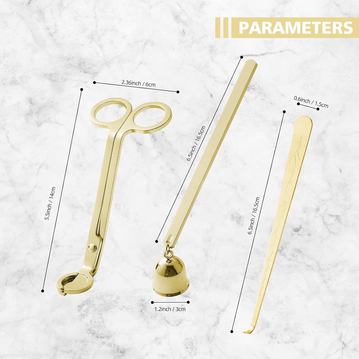 Candle Extinguisher - 3 in 1 Candle Accessory Set - Candle Key