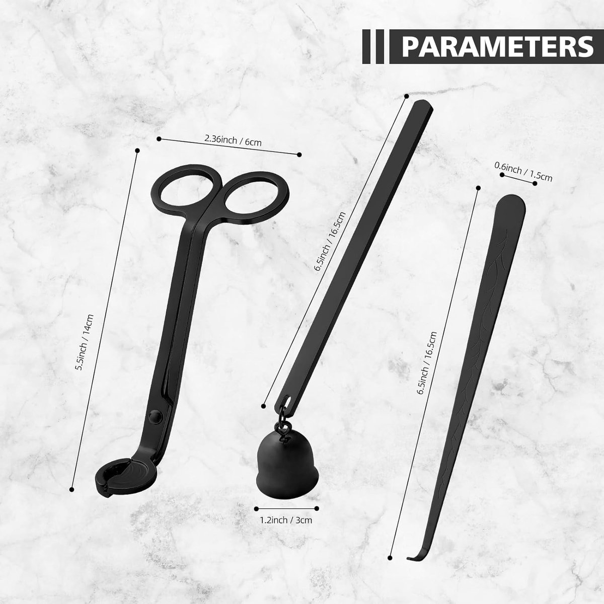 Candle Extinguisher - 3 in 1 Candle Accessory Set - Candle Key