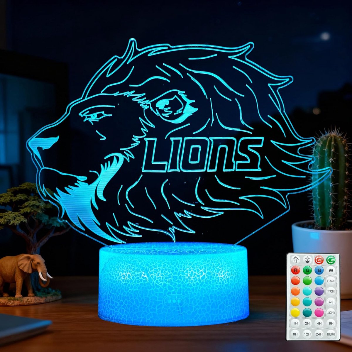 Night Light for Kids - 3D - Baby Night Light - 16 Color Changes - With Remote Control and Timer - RGB Flashing Mode - Bedroom Table Lamp - Lion Light - Christmas and Birthday Gift Night Light for Kids - 3D - Baby Night Light - 16 Color Changes - With Remote Control and Timer - RGB Flashing Mode - Bedroom Table Lamp - Lion Light - Christmas and Birthday Gift