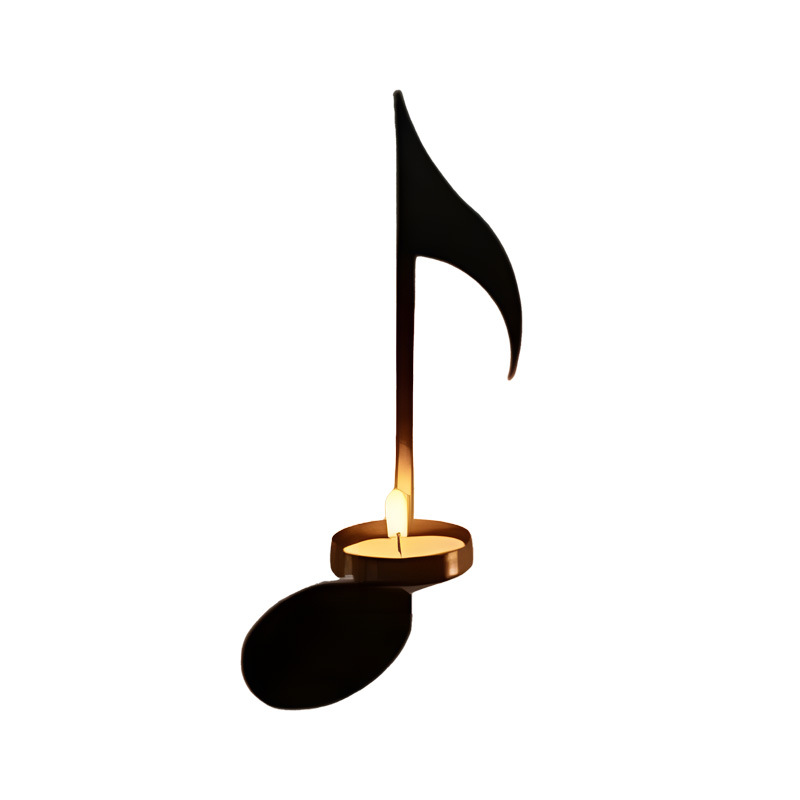 Music Note Candlestick - Wall Decoration - Wrought Iron Candlestick - Wall Decoration - Candle Holder