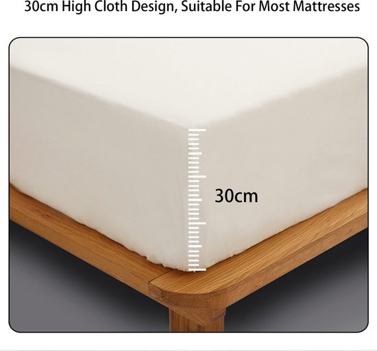 Mattress protector - Mattress cover - Elastic band - Washable - Elastic fit Mattress protector - For small double to king-size beds (White