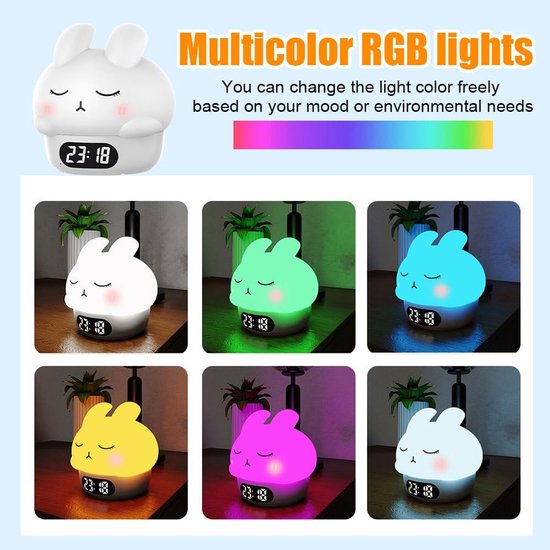 Children%27s night light - table lamp for bedroom - cute rabbit shape - cartoon bedside lamp - baby night light (pink)