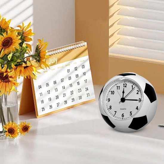 Football Alarm Clock - Silent Non-Ticking Desk Clock